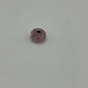 Trollbeads  925 Glass Pink & White Single Bead Charm
